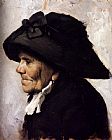 Study Canvas Paintings - Study Of The Head Of An Old Woman
